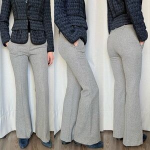 Burberry London Wool Gray Black Flare Leg Pants S (4)